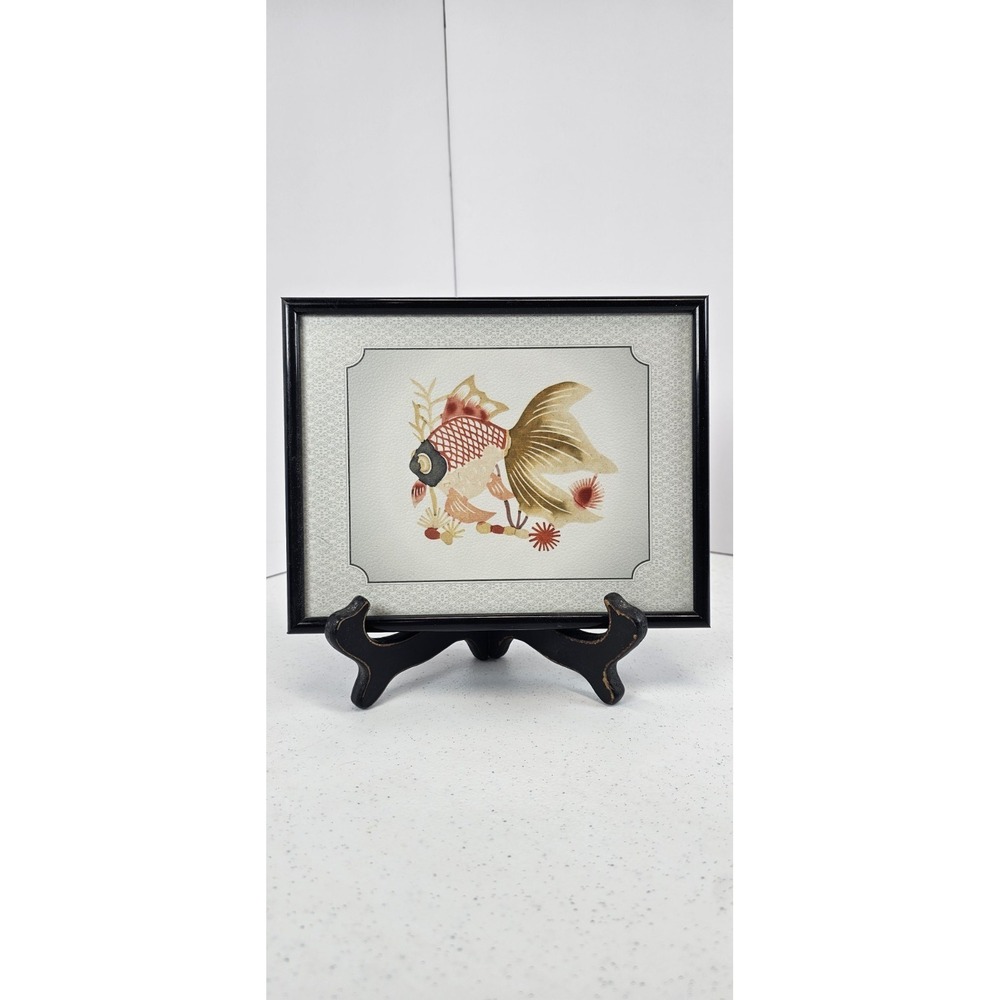 Jianzi Paper Cutting Chinese Folk Art Small Framed Panda Bear Hand Made 5"x 7"